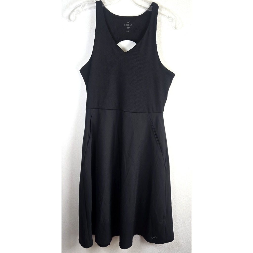 Freely Women's Pockets Active Dress Size XS Black Stretch Key hole‎ back